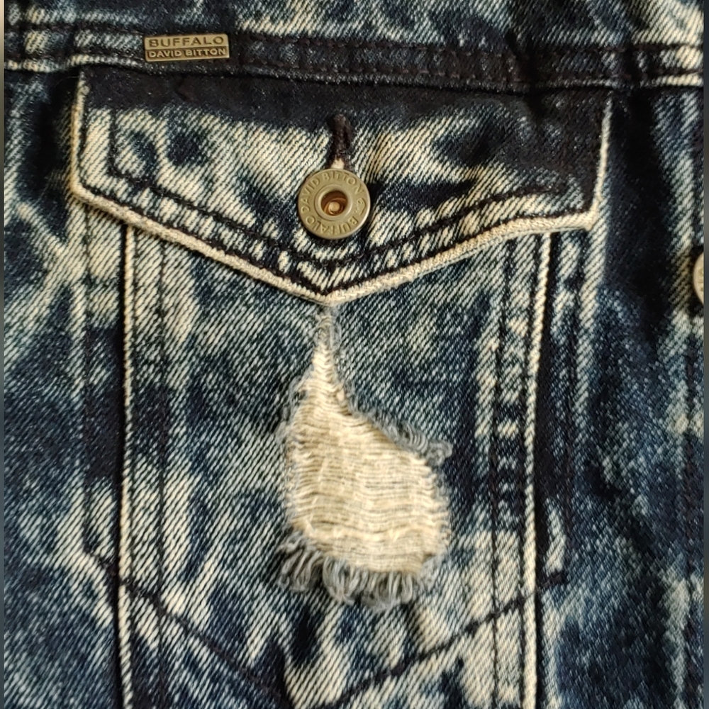 Blue Denim Distressed Jacket - Picture 4 of 5